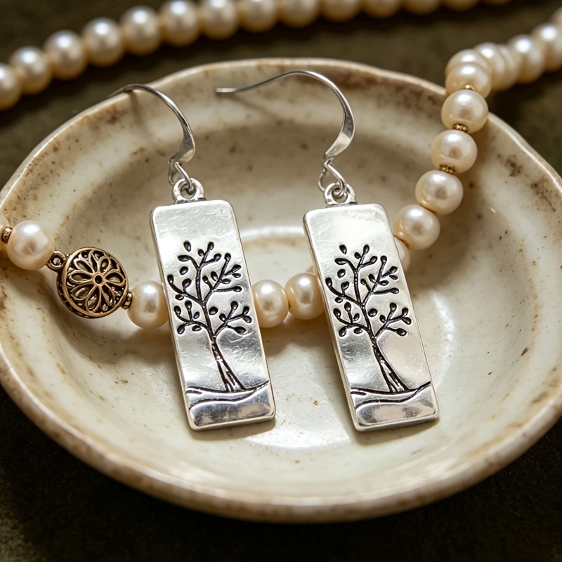 Vintage Distressed Tree of Life Earrings